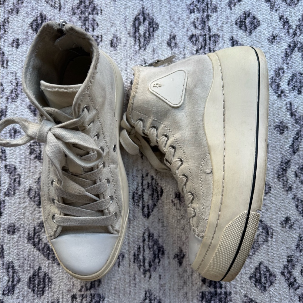 R13 Cream High-Top Athletic Shoes